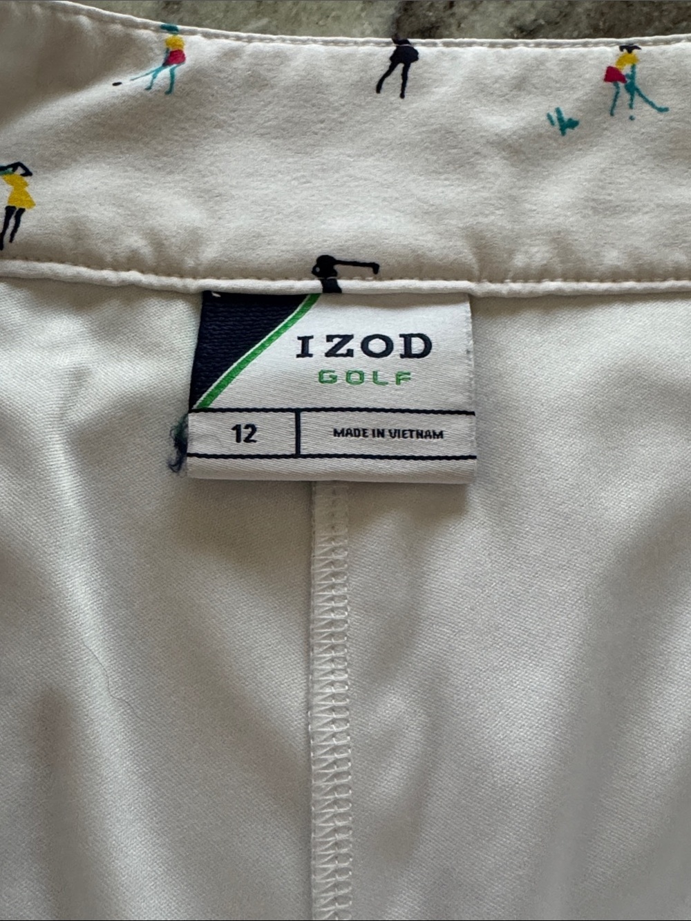 Izod White Mini Skort with Golf Golfer Print - Picture 2 of 6